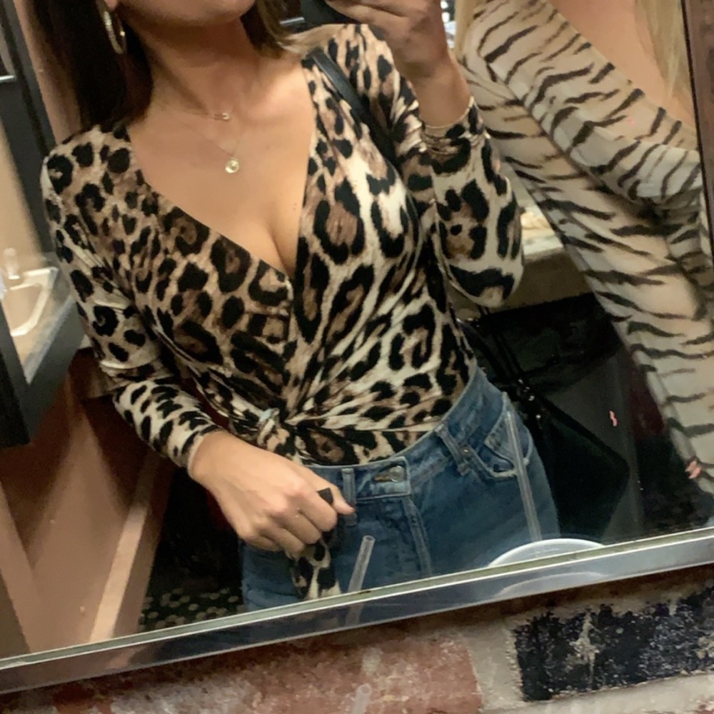 Leopard wrap top